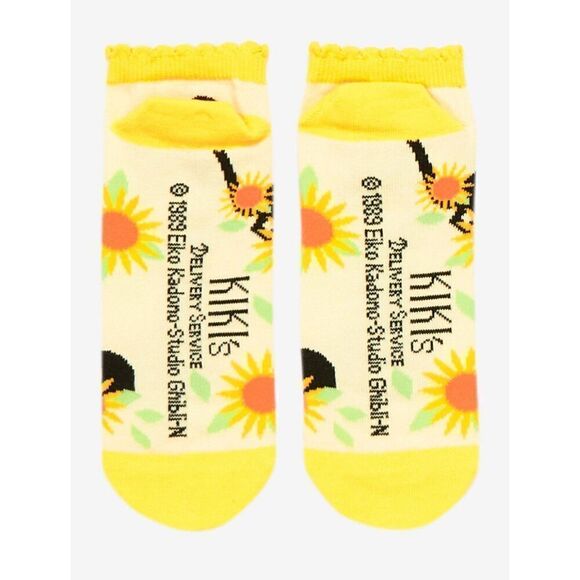 Studio Ghibli Kiki's Delivery Service Jiji Sunflower No-Show Socks - Picture 3 of 4